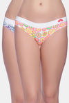Brag Teens  (Pack Of 2) Bikini Mid Rise Cotton Panty  - Orange Blue — thumbnail 1