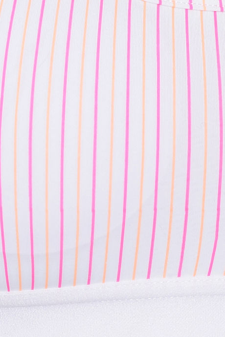 Brag Teens Medium Impact Striped Sports Bra - White — image 6