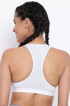 Brag Teens Medium Impact Striped Sports Bra - White Purple Green Stripes — thumbnail 4
