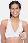 Brag Teens Medium Impact Sports Bra With Removable Padding - White — thumbnail 1