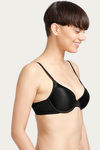 Amante Satin Edge Padded Wired 3/4th Coverage T-Shirt Bra - Black — thumbnail 2
