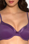 Amante Satin Edge Padded Wired 3/4th Coverage T-Shirt Bra - Violet — thumbnail 4