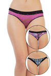 Zivame Ultra Soft Lace Or Print Bikini Brief (Pack of 3)- Multicolor — thumbnail 1