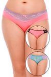 Zivame Ultra Soft Colourful Lace Touch Bikini Brief (Pack of 3)- Multicolor — thumbnail 1