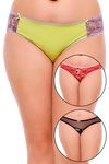 Zivame Ultra Soft Clear Lace Bikini Brief (Pack of 3)- Multicolor — thumbnail 1