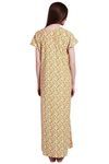 Rosaline Pure Cotton Comfort Full Length Nighty- Orange Floral Print — thumbnail 4