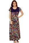 Rosaline Floral Wrinkle Free Soft​ ​Rayon​ Nighty​ - Navy — thumbnail 1