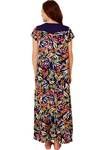 Rosaline Floral Wrinkle Free Soft​ ​Rayon​ Nighty​ - Navy — thumbnail 2