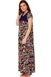 Rosaline Floral Wrinkle Free Soft​ ​Rayon​ Nighty​ - Navy — thumbnail 3