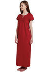 Rosaline Pure Cotton Comfort Full Length Nighty​- Sangria Red — thumbnail 2