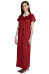 Rosaline Pure Cotton Comfort Full Length Nighty- Rust — thumbnail 2