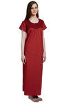 Rosaline Pure Cotton Comfort Full Length Nighty- Rust — thumbnail 3