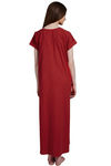 Rosaline Pure Cotton Comfort Full Length Nighty- Rust — thumbnail 4