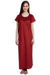 Rosaline Pure Cotton Comfort Full Length Nighty- Rust — thumbnail 5