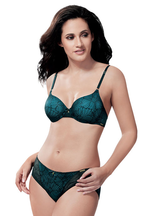 Amante Evening Rose Padded Underwired Bra - Blue Black — image 3