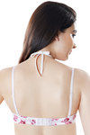 Amante BFF Rose Print Halter Neck Padded Underwired Multiway Bra- Cream n Pink Floral Print — thumbnail 2