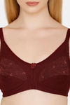Bwitch Non Padded Wirefree Full Coverage Low Back Lace Bra - Plum — thumbnail 4