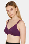 Bwitch Double Layered Wirefree 3/4th Coverage Side Shaper Panel T-Shirt Bra - Purple — thumbnail 3