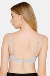 Bwitch Non Padded Wirefree Cotton Lined Lace Super Support Bra - Grey — thumbnail 2