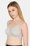 Bwitch Non Padded Wirefree Cotton Lined Lace Super Support Bra - Grey — thumbnail 3