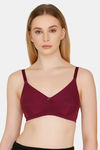 Bwitch Double Layered Wirefree Medium Coverage Bra - Wine — thumbnail 1