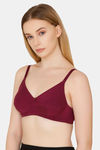 Bwitch Double Layered Wirefree Medium Coverage Bra - Wine — thumbnail 3
