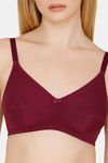 Bwitch Double Layered Wirefree Medium Coverage Bra - Wine — thumbnail 4