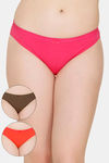 Bwitch Mid Rise Cotton Lycra Bikini Brief (Pack of 3 ) - Assorted — thumbnail 1