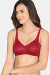 BITZ Double Layered Non Wired Full Coverage Minimiser Bra - Rumba Red — thumbnail 1