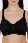 Bitz Double Layered Non Wired Full Coverage Super Support Bra - Black Beauty — thumbnail 4