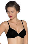Amante Fashion Lightly Padded Underwired Floral Bra-Black — thumbnail 3