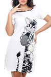 Zivame Cotton Wild Safari Zzzebra Off-Shoulder Nightdress — thumbnail 3