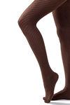 Zivame Colored Ribbed 40 Denier Opaque Pantyhose - Coffee - Freebie — thumbnail 2