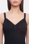 Zivame Nylon Spandex Maternity Camisole - Black — thumbnail 4