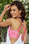 Zivame Lightweight Athletic Back Strap Seamless Bralette- Neon Pink Melange — thumbnail 4