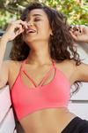 Zivame Seamless String Racerback Lightweight Seamless Bralette- Neon Coral — thumbnail 2