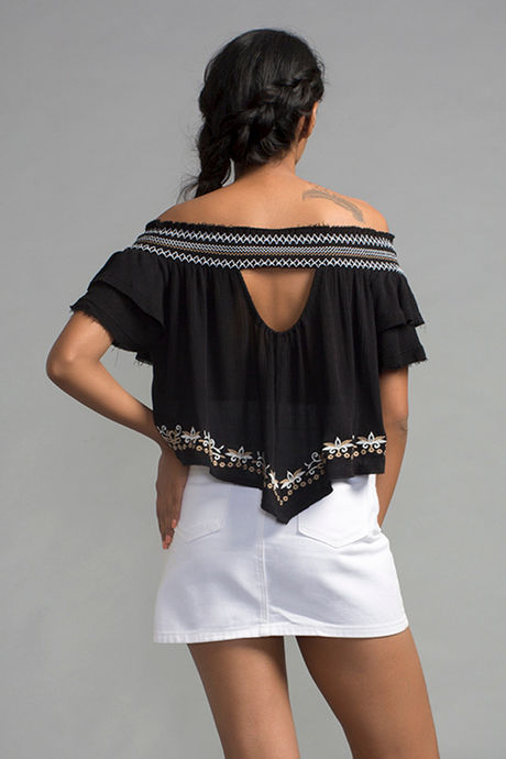 Zivame Off Shoulder Casual Top- Black — image 4