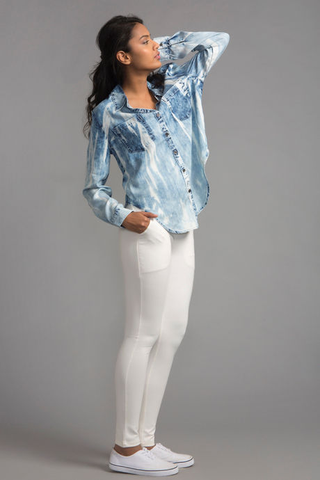 Zivame Tie n Dye Denim Shirt- Navy — image 2