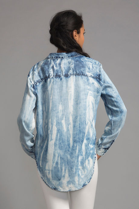 Zivame Tie n Dye Denim Shirt- Navy — image 3