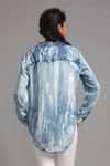Zivame Tie n Dye Denim Shirt- Navy — thumbnail 3