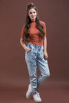 Zivame Washed Trible Print Jogger Pants- Grey — thumbnail 2