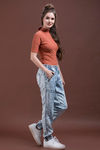 Zivame Washed Trible Print Jogger Pants- Grey — thumbnail 4