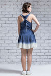 Zivame Faux Denim Braided Racer Back Dress- Navy — thumbnail 2