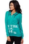 Zivame Varsity Hooded Jacket- Persian Green — thumbnail 3