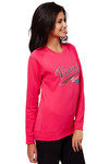 Zivame Varsity Raglan Sleeve Sweatshirt- Amaranth Pink — thumbnail 3