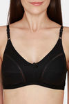 College Girl Single Layered Non-Wired Medium Coverage Bra - Black — thumbnail 4