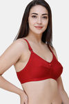 College Girl Double Layered Non Wired Full Coverage Minimiser Bra - Maroon — thumbnail 3