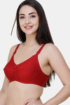 College Girl Double Layered Non Wired Full Coverage Minimiser Bra - Maroon — thumbnail 5