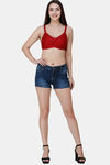 College Girl Double Layered Non Wired Full Coverage Minimiser Bra - Maroon — thumbnail 6