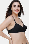 College Girl Padded Non Wired 3/4th Coverage Cami Bra - Black — thumbnail 3